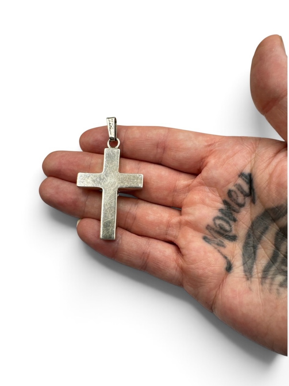 Vintage Taxco Mexico Sterling Silver 925 Solid Minimalist Cross Pendant